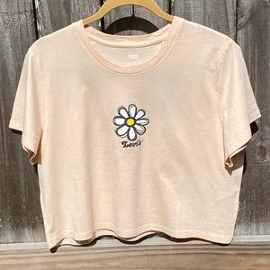 NWT Levi’s Daisy Peach Crop Top Women’s Large